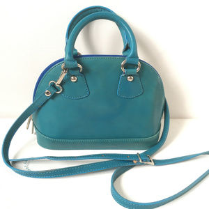 Vera Pelle Italian Leather Teal Handbag Medium